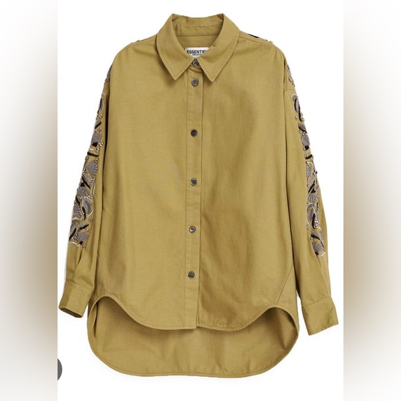 Essentiel Antwerp Bolives Oversized Shirt - Khaki - Picture 2 of 2
